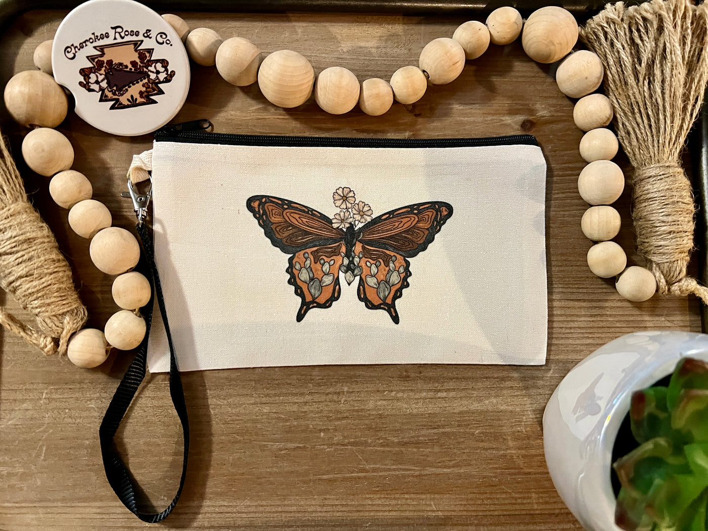 Madrina Monarch Zipper Pouch