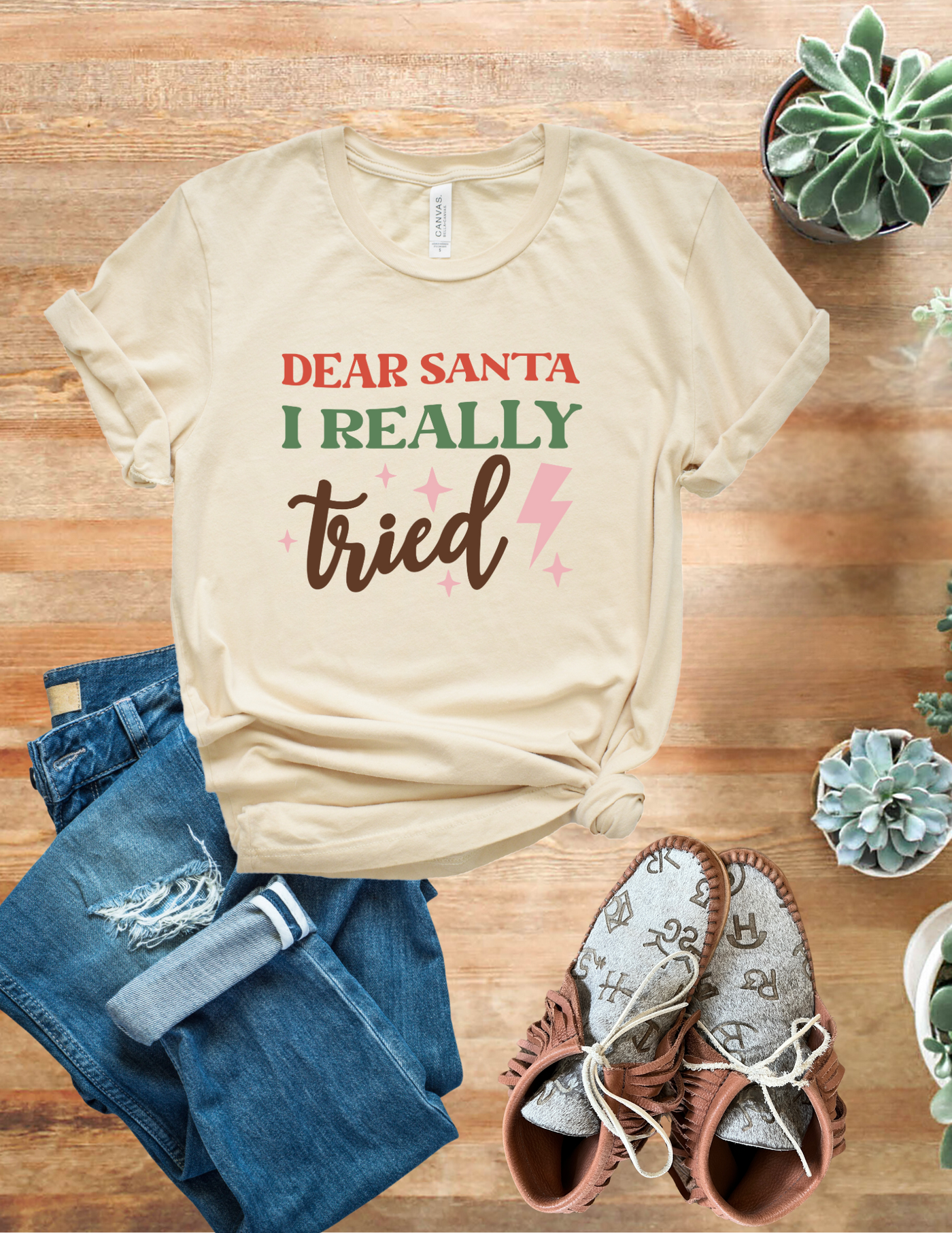 Santa I Really Tried Tee