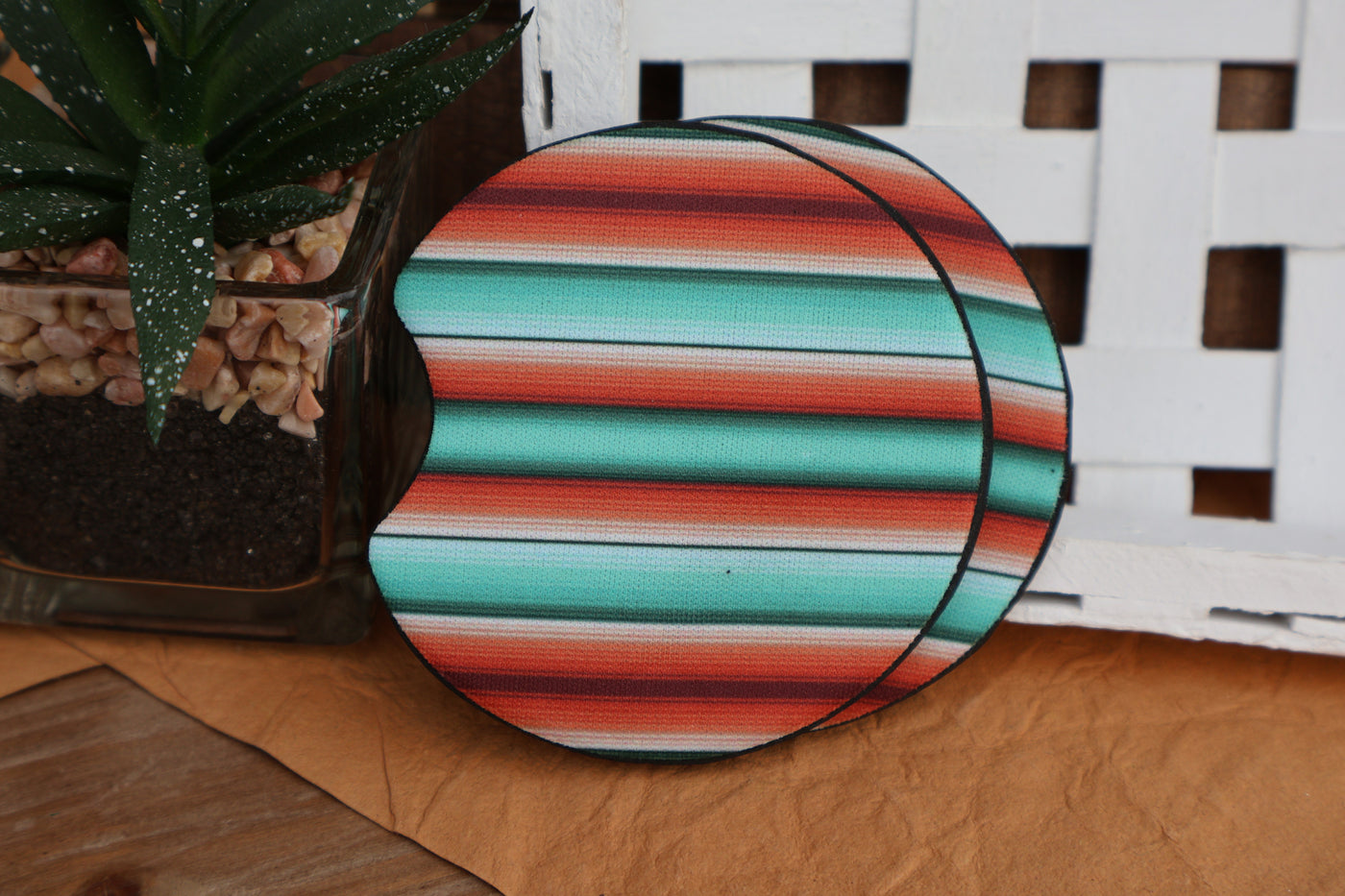 Punchy Serape Car Coasters