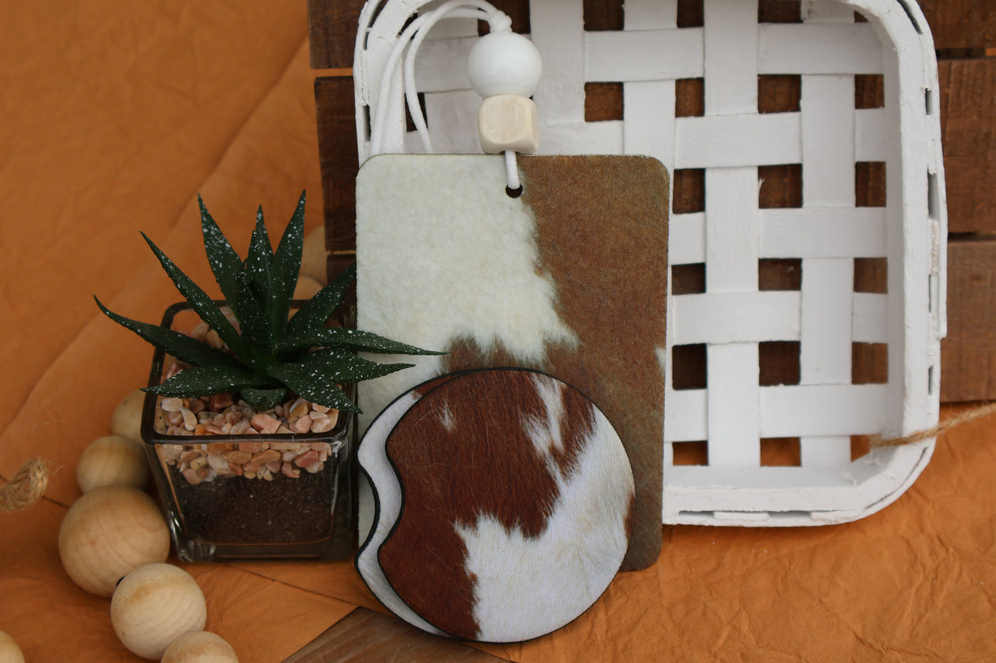 Longhorn Hide Car Coasters